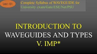 Introduction to waveguide and Types  Waveguide  R K Classes  Lec1  Join Telegram for PDF Notes [upl. by Aleris878]