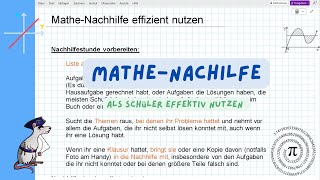 MatheNachhilfe effektiv nutzen [upl. by Entroc606]