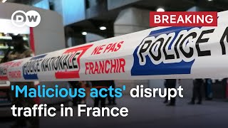 Attack on Frances highspeed train network ahead of the Olympics  DW News [upl. by Lareneg388]