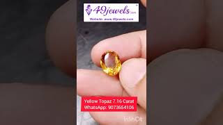 Yellow Topaz with Certificate yellowtopaz yellowstone 49jewels trending reels viralshort feed [upl. by Ahsekin625]