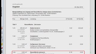 Angebote mit Leistungstexten erstellen mit WinWorker für den GaLaBau [upl. by Northrup479]