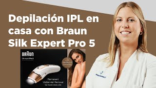 Depilación IPL en casa con Braun Silk Expert Pro 5  Farmaciasdirect [upl. by Hairabez]