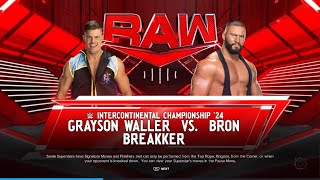 WWE 2K24 GRAYSON WALLER VS BRON BREAKKER STEEL CAGE MATCH FOR THE WWE INTERCONTINENTAL CHAMPIONSHIP [upl. by Alyson]