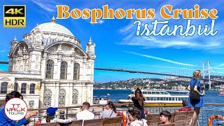 Bosphorus Tour by Boat Istanbul  Ferry Tour Bosphorus  4K HDR [upl. by Colligan]