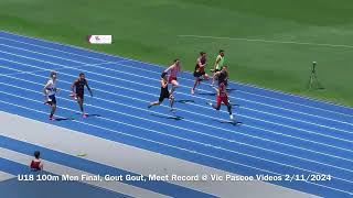 100m U18 Men Final QLD All Schools Championships QSAC 2 November 2024 [upl. by Clarabelle]