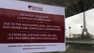 Paris closes banks of Seine over rising water levels [upl. by Lauretta]