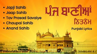 Nitnem Sahib Full Path  Nitnem Morning Path  Panj Bania da Path  Punjabi Lyrics [upl. by Oicaroh]