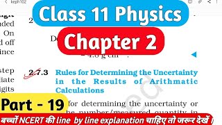 rules for determinig the uncertainty in results of arithematic calculationsclass 11 physpart 19 [upl. by Ibbor]