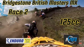 Bridgestone British Masters MX  Round 2 Schoolhouse MX Track  125cc Race 2 restart [upl. by Nolitta775]