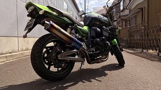 ZRX1200D ダエグ DAEG アールズギアrs gear フルエキゾーストマフラー ソニック シングル ドラッグブルー SK0501DB Exhaust Sound [upl. by Hallsy455]