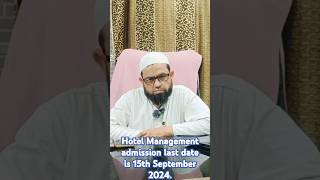 Now Hotel management course last date Is 15th September 2024  Team APF education [upl. by Aoket]