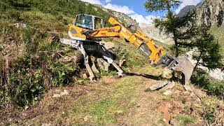 Schreitbagger Spider Excavator Ragno escavatore Menzi Muck at work [upl. by Arotal]