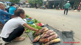 Bustling Market Day Selling Bamboo Shoots in a Busy Bazaar [upl. by Adnilab]