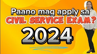 Paano mag apply sa Civil Service Exam 2024 [upl. by Annawal618]