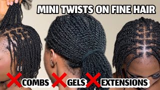 MINI TWISTS TUTORIAL  How to Do Voluminous Mini Twists on Natural Hair  ❌ No Added Hair No Gel ❌ [upl. by Aela]