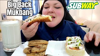 SUBWAY ASMR MUKBANG SOFT CHOCOLATE CHIP COOKIES WITH MILK AND CHEESE TOASTIES [upl. by Sorac]