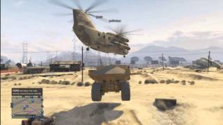 GTA V Online How to Dump truck and Cargobob [upl. by Leinahtam]