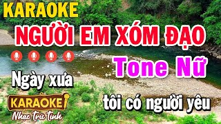 Karaoke Người Em Xóm Đạo Tone Nữ  Karaoke Nhạc Trữ Tình [upl. by Ephrayim]