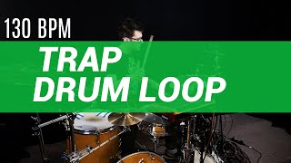 Trap drum loop 130 BPM  The Hybrid Drummer [upl. by Rae725]