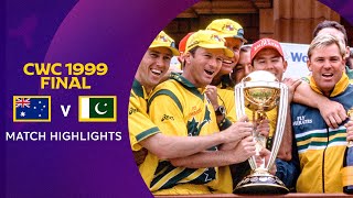 Cricket World Cup 1999 Final Australia v Pakistan  Match Highlights [upl. by Alfons48]