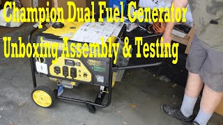 Champion Dual Fuel Generator Unboxing Assembly amp Testing unboxing unboxingvideo generator [upl. by Jobi259]