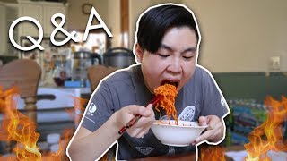 EXTREME SPICY RAMEN CHALLENGE  Answering Your BURNING Questions QampA [upl. by Yrogiarc654]