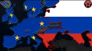 European Continental Alliance vs Russian Federation Hoi4 Timelapse [upl. by Thorvald666]