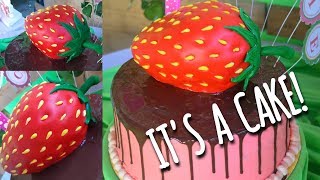 GIANT STRAWBERRY CAKE [upl. by Scutt]