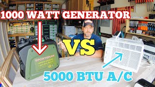 1000 watt generator VS 5000 BTU AC Sportsman gen1000i  CHIONE air conditioner [upl. by Esinaj]