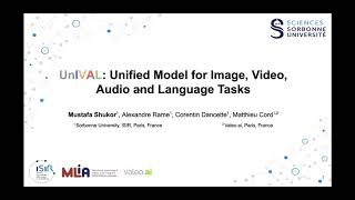 TMLR 2023 UnIVAL Unified Model for Image Video Audio and Language Tasks [upl. by Switzer]