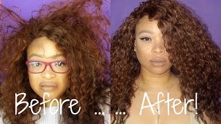 HOW TO REVIVE \ REFRESH A CURLY SYNTHETIC WIG  THE HEATHERS [upl. by Akcirederf]