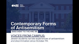 WJC Highlights Rising Antisemitism in Universities at UNHRC Side Event [upl. by Mauldon]