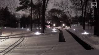 Timelapse Comparing Snow Melting System Under an Asphalt Driveway [upl. by Ardnasac]