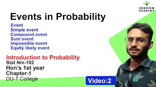 Events in Probability  Single Compound Impossible amp Sure Events Explained [upl. by Atinnek928]