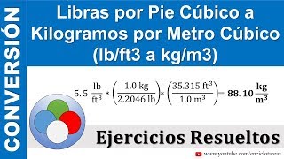 Libras por Pie Cúbico a Kilogramos por Metro Cúbico lbft3 a kgm3 [upl. by Ioved57]