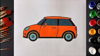 How to Draw Mini Cooper Car  Mini Cooper Drawing  Sports Car Drawing [upl. by Iey]