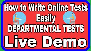 DEPARTMENTAL TESTS ONLINE EXAM DEMO [upl. by Lynnea]