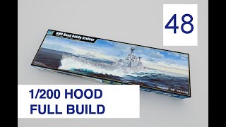 Trumpeter 1200 HMS Hood Full build with Pontos detail set Part 48 [upl. by Llennor]