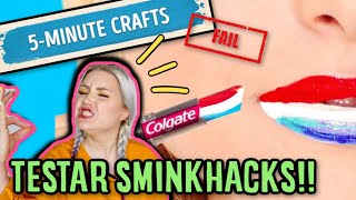 TESTAR SMINKHACKS 5 minute crafts [upl. by Phillida]