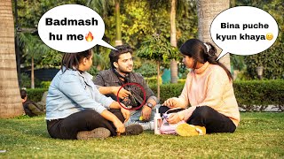 Badmash Eating Stranger Girls Food🔥 Epic Reactions😝 Zia Kamal [upl. by Merrile99]