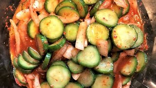 QUICK EASY CUCUMBER SALAD KIMCHI [upl. by Zarla983]