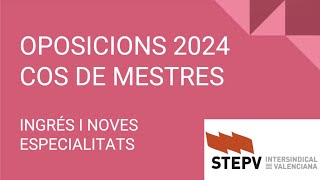 Assemblea informativa Oposicions 2024  Cos de mestres [upl. by Harriette]