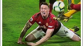 Slowmotion footage of Phil Jones face as Wolves scored their winner vs Man Utd [upl. by Jorrie]