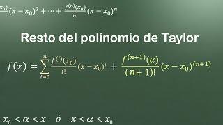 Resto del polinomio de Taylor  forma de Lagrange del resto [upl. by Docia]