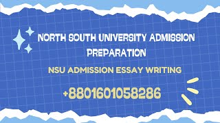 North South University Admission Preparation  NSU Admission Essay Writing [upl. by Mastat]