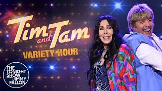 Tim and Tam Variety Hour with Cher  The Tonight Show Starring Jimmy Fallon [upl. by Ahsiruam]