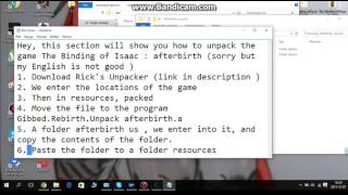 Tutorial How to unpack The binding of isaac afterbirth [upl. by Allis]