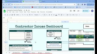 Contractor Income Tracker DASHBOARD [upl. by Hpeseoj]