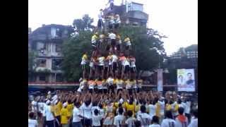 A GOVINDA DAHI HANDI 2011  YASH GOVINDA PATHAK GANESH NAGAR WADALA  8 TIER HUMAN PYRAMID [upl. by Bork872]