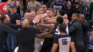 Brook Lopez and Trey Lyles get into massive fight and both get ejected [upl. by France]